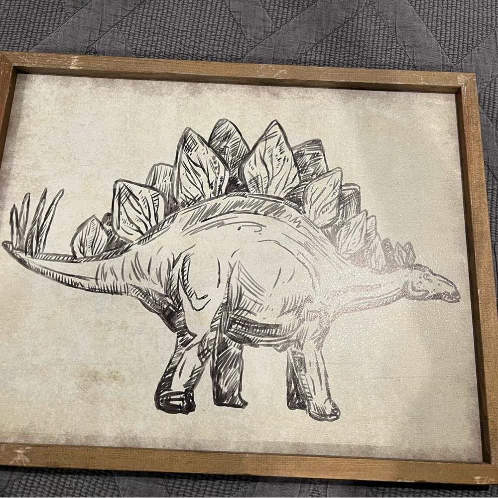 Dinosaur prints 16 x 24 inches distressed but adorable
